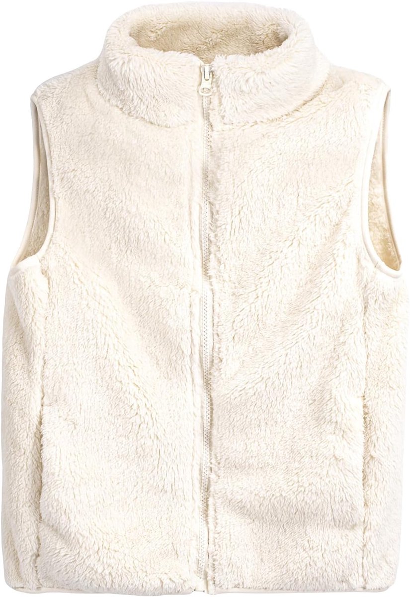 Mouwloos teddyfleecevest, warme winterjas van teddyfleece voor kinderen, outdoor bontvest, pluche vest, tussenjas voor meisjes en jongens