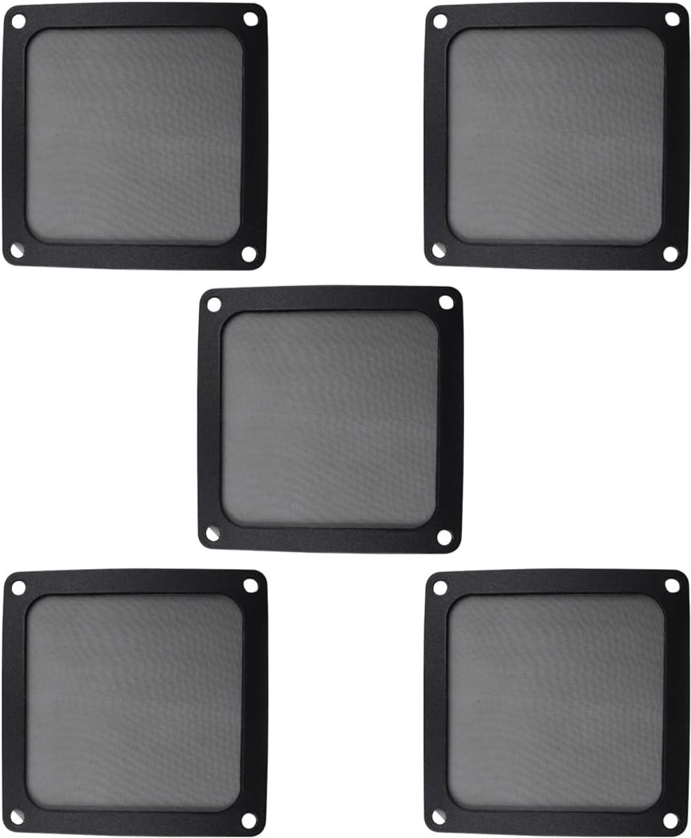 5 stuks pc-behuizing-stoffilter, 80 mm x 80 mm filterafdekkingsrooster met magnetisch frame voor koelventilatoren van pc-computers, voedingen, 3D-printers (zwart)