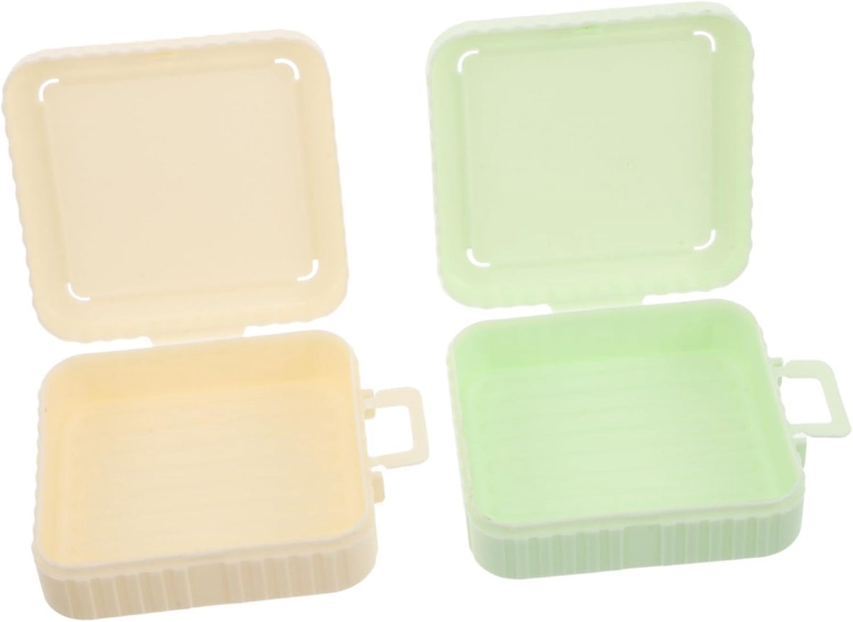 2stuks Vierkante Poeder Puff Opbergdoos Voor Make-up Spons Ruimtebesparende Ademende Organizer Voor Thuis Reizen Grote Capaciteit Compact Ontwerp