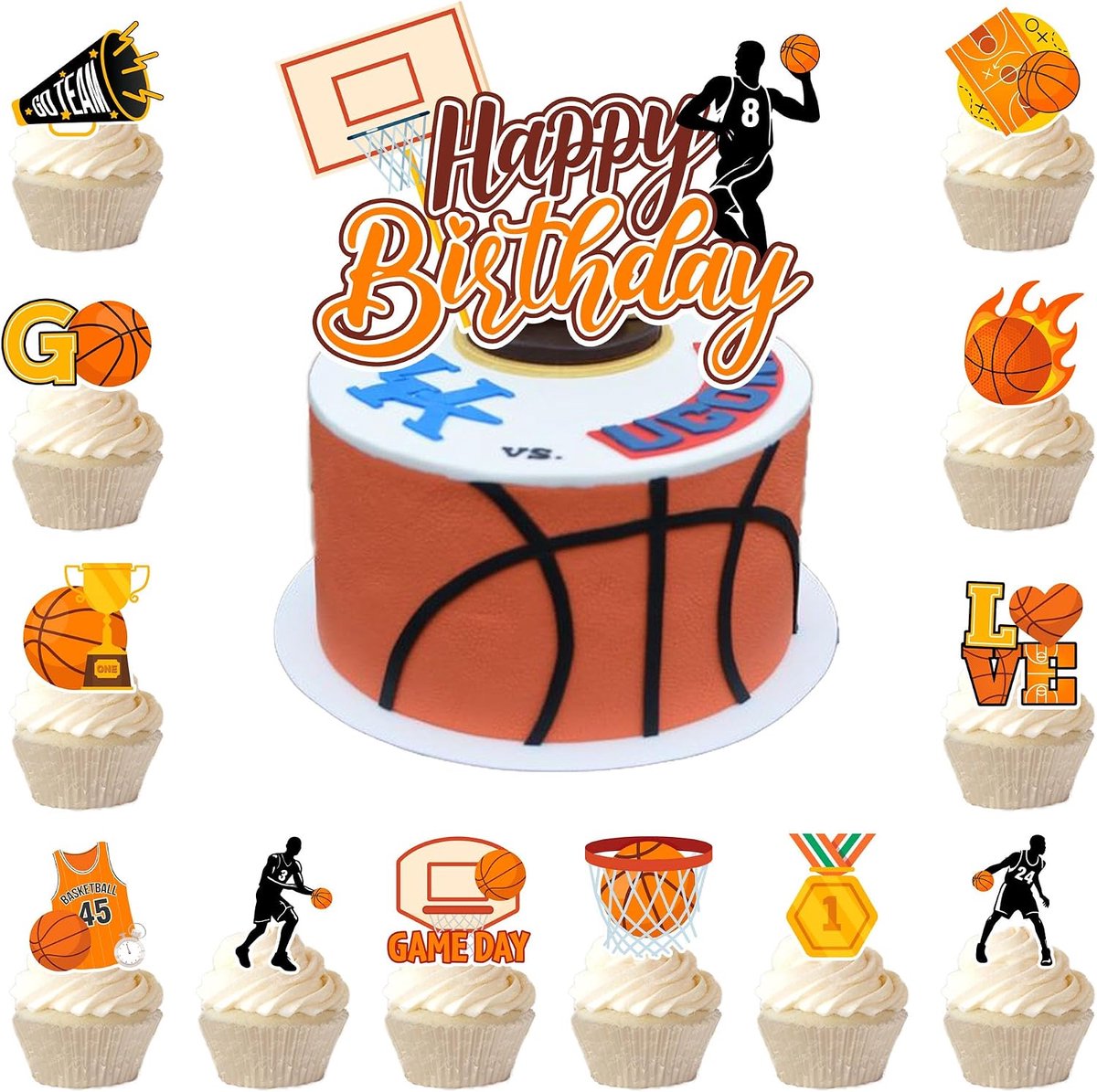 Basketball Party Cake with Flags - ShopVlot