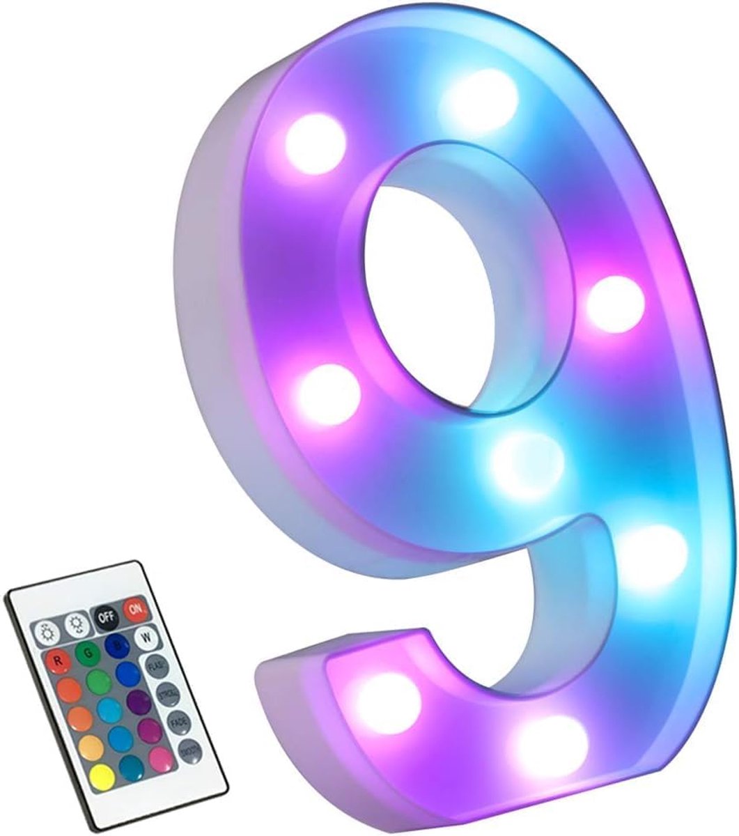 Luminous Digit 9-16cm - RGB With Remote Control - ShopVlot