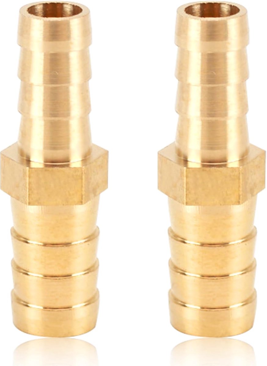 Hose Connectors, 2 Pieces, 10 mm x 6 mm, Brass, Hose ID Brass Reducer, Hose Connector, Brass, Straight, for Water Pipe - ShopVlot