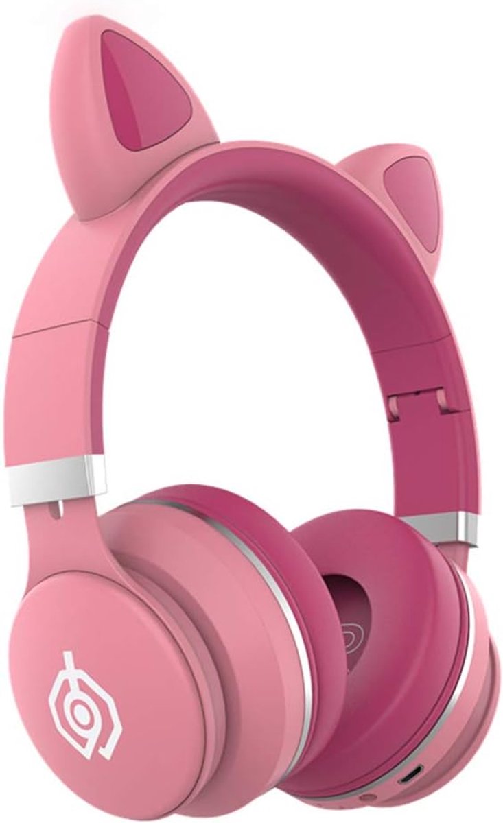 Headphones headset cute girl powder Korean version of wireless bluetooth headset cat ear male and female students game - ShopVlot