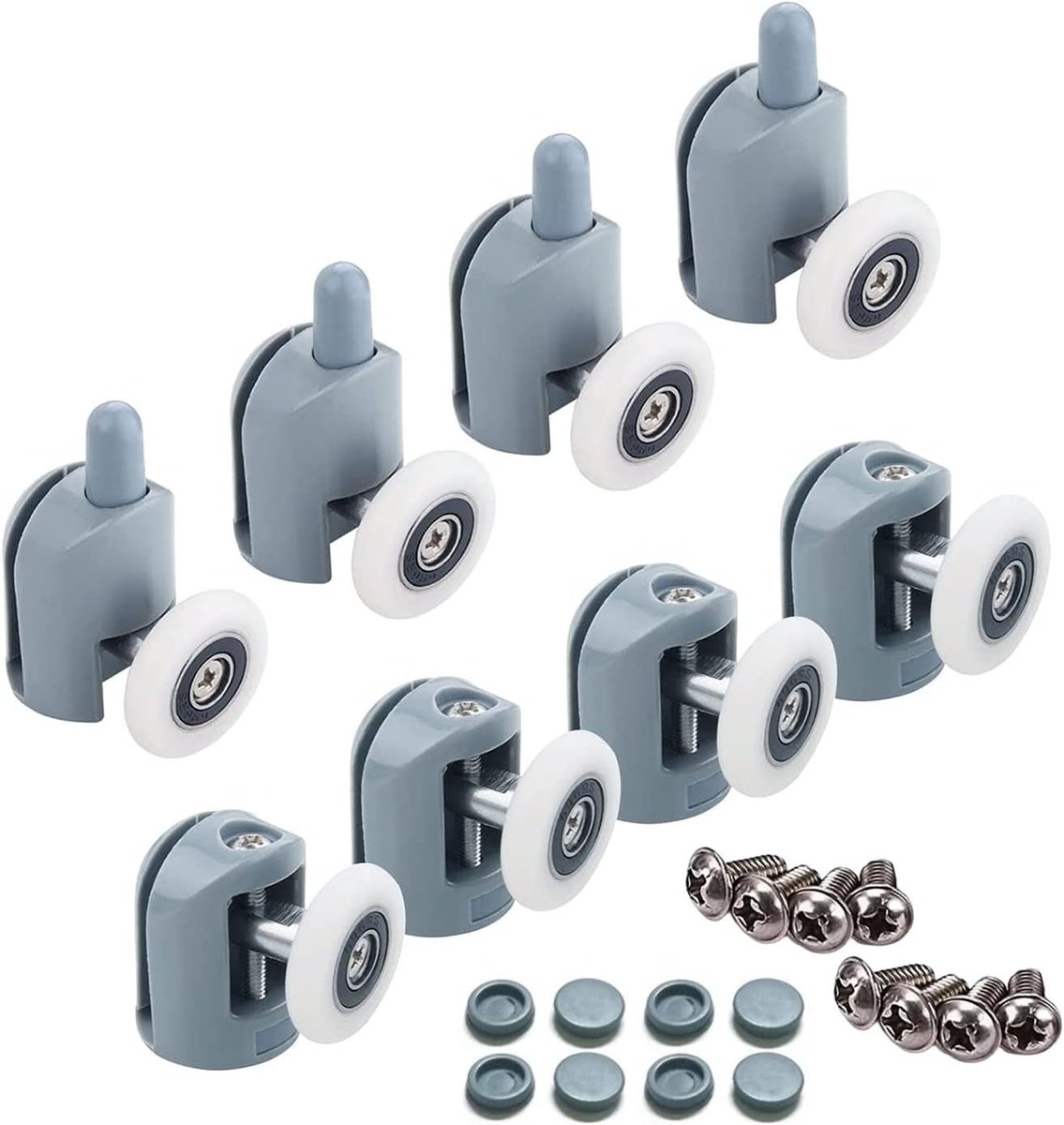 Set of 23mm Shower Door Wheel Rollers Top and Bottom (4 Top and Bottom) (23mm-8 Pieces) - ShopVlot