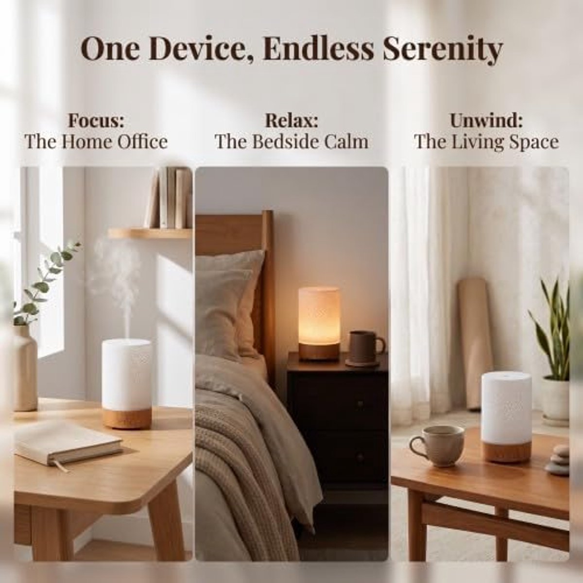 Diffuser voor etherische oliën, 150 ml, ultrasone luchtbevochtiger, aromadiffuser met 7 led-kleuren, luchtbevochtiger - ShopVlot