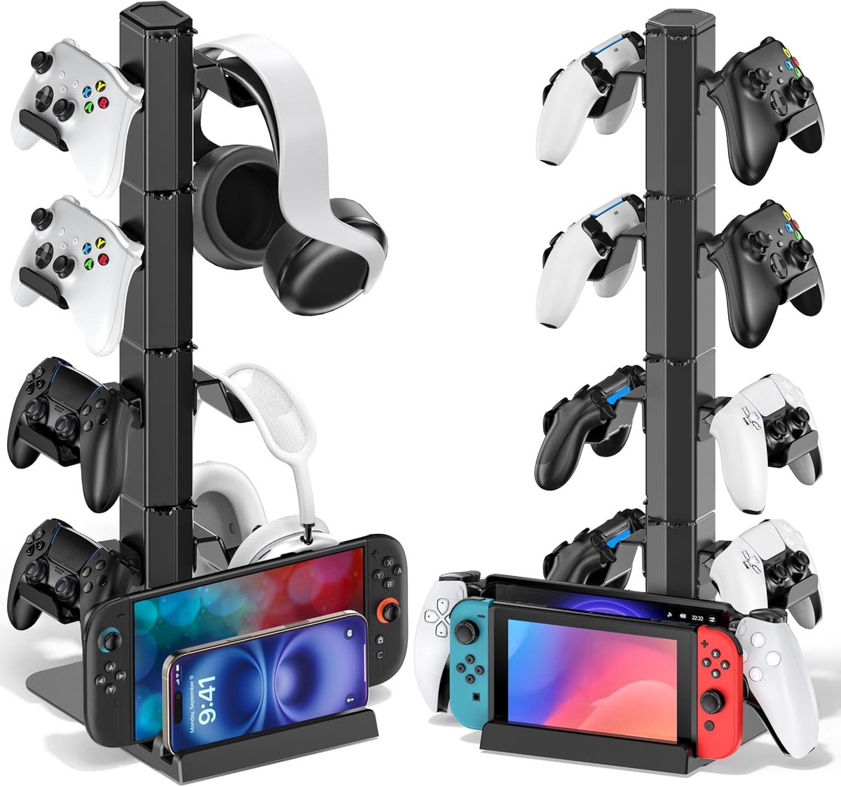 SnelShoppen - P5 Accessoires Joystick-Doppen, PS Controller Houder voor Gaming, Ergonomische Grip, Antislip, Zwart, Ideaal voor Game Avonden en Compet