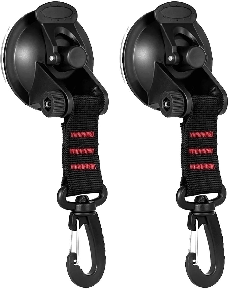 Zuignap set met 2 zuignappen - zware kwaliteit - 360 graden draaihaak - ideaal voor auto en buitengebruik - ShopVlot
