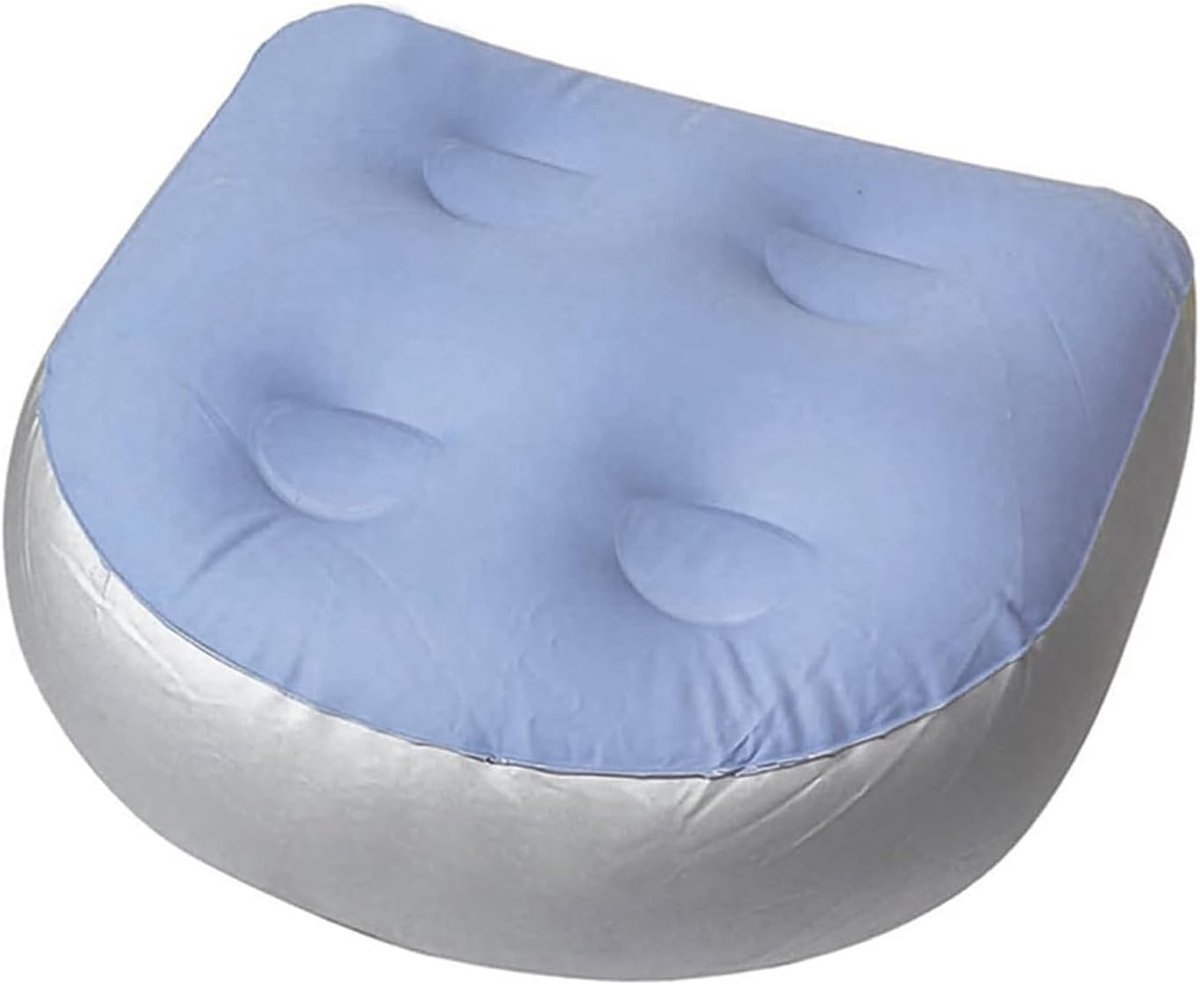 SnelShoppen - Inflatable Whirlpool Seat met 4 Zuigkoppen, Opblaasbare Zitkussen voor Spa en Whirlpool, Blauw, Duurzaam en Comfortabel