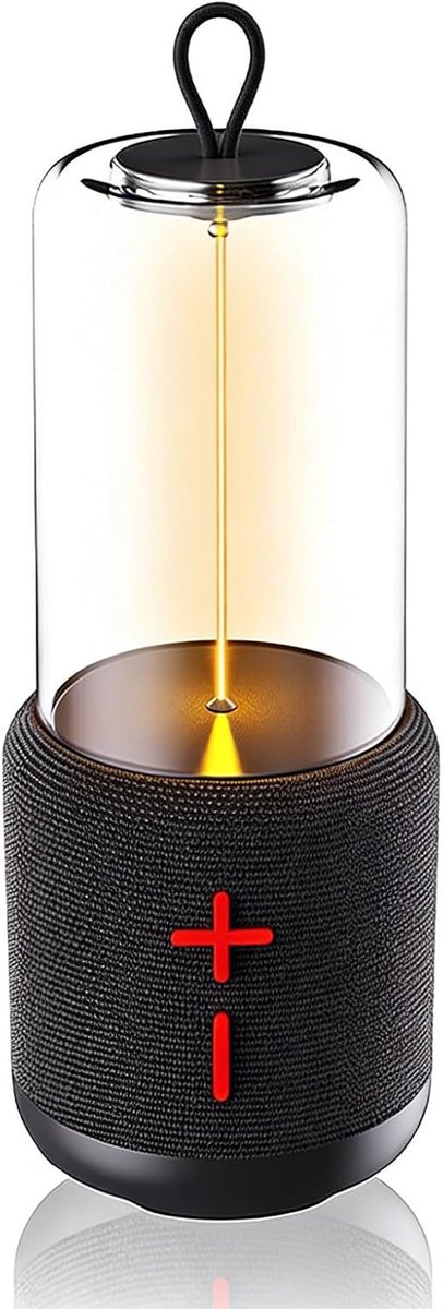 SnelShoppen - Campinglamp met Bluetooth Speaker, Oplaadbare Vintage Buitenlamp, IPX5 Waterdichte Lamp voor Camping, Tuin en Outdoor Activiteiten - Zwa
