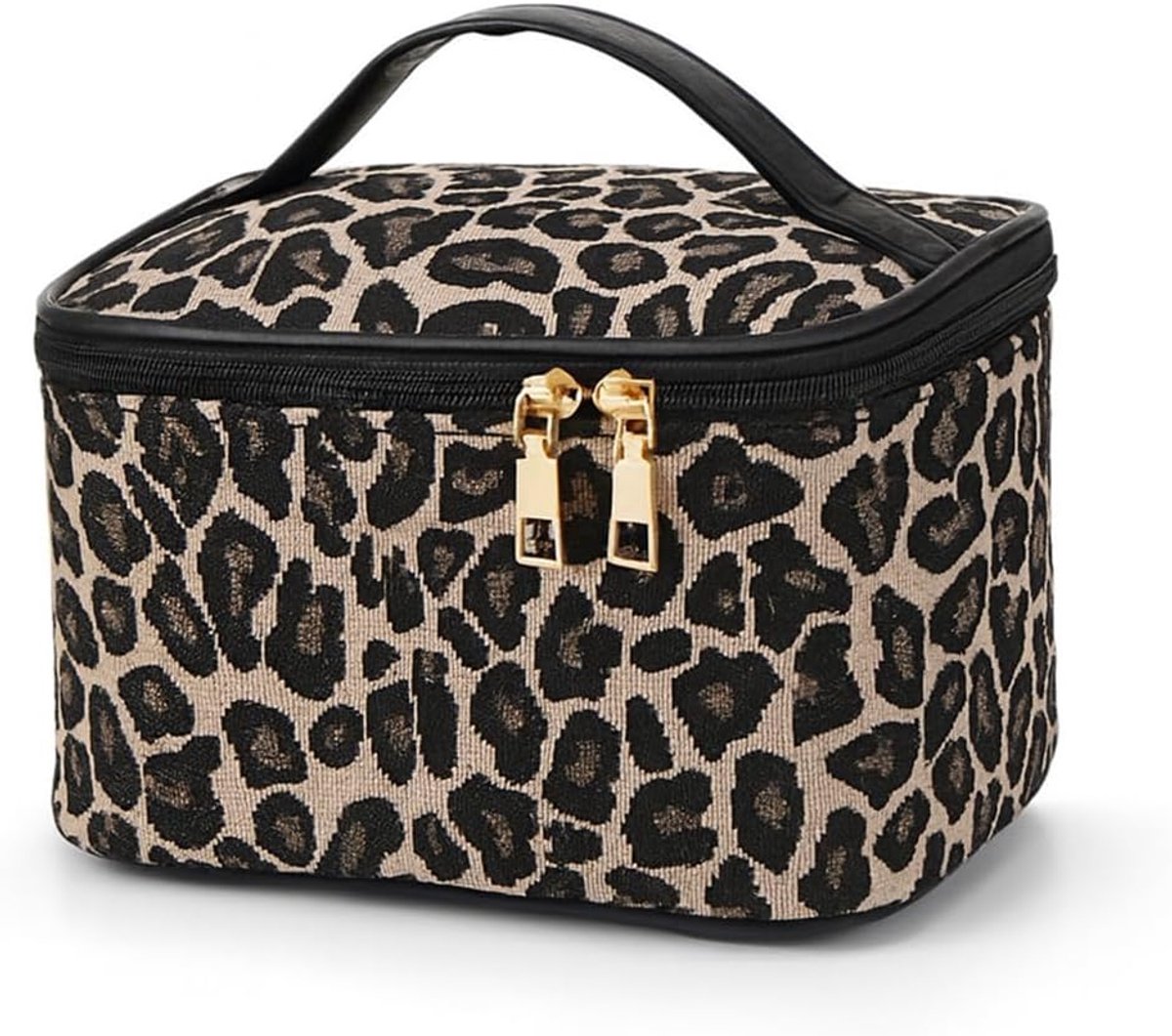 Cosmetica tas groot - multifunctionele leopard print - met franjes - ideaal voor onderweg - ShopVlot