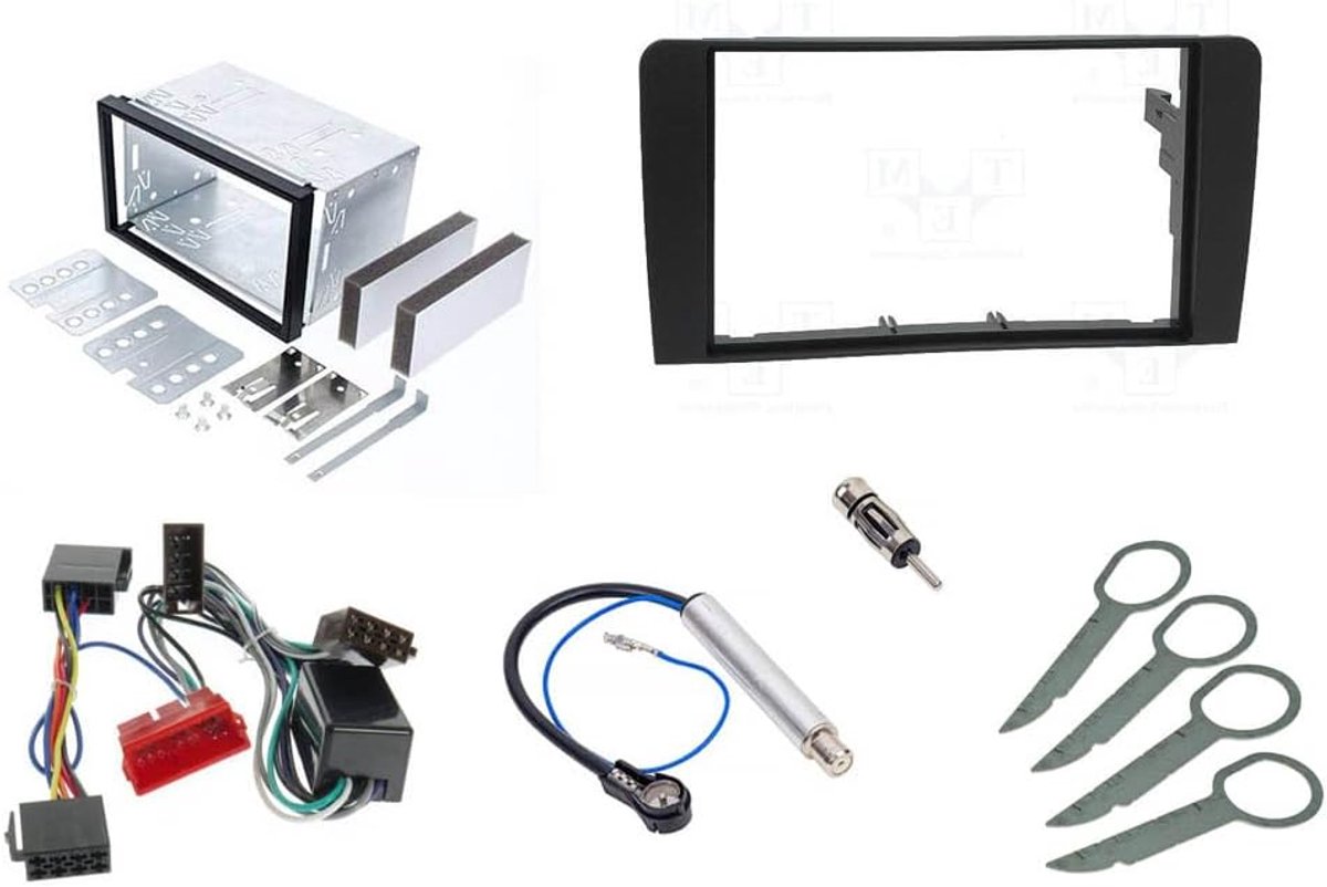 Car radio installatiekit Double DIN - Audi A3 8P 2003-2007 - Inclusief antenne-adapter - Eenvoudige installatie - ShopVlot