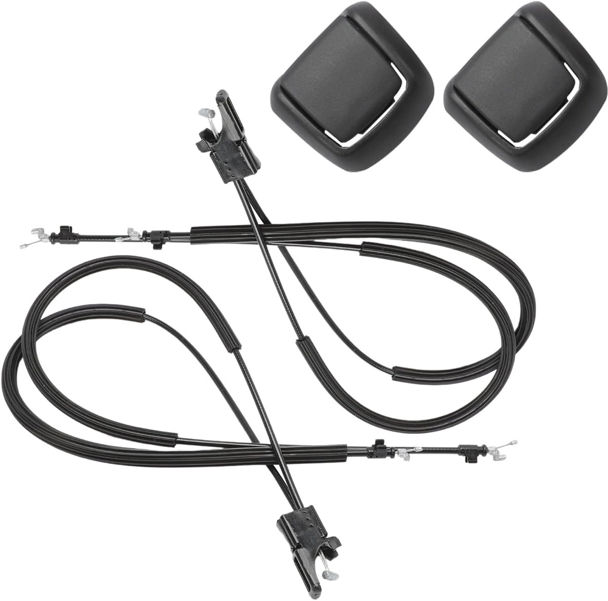 SnelShoppen - 1 Paar Voorstoel Tilt Handgrepen met Controle Kabels voor Ford Fiesta MK5 MK6 2001-2012 - Links & Rechts - 2x Handgrepen + 2x Kabels