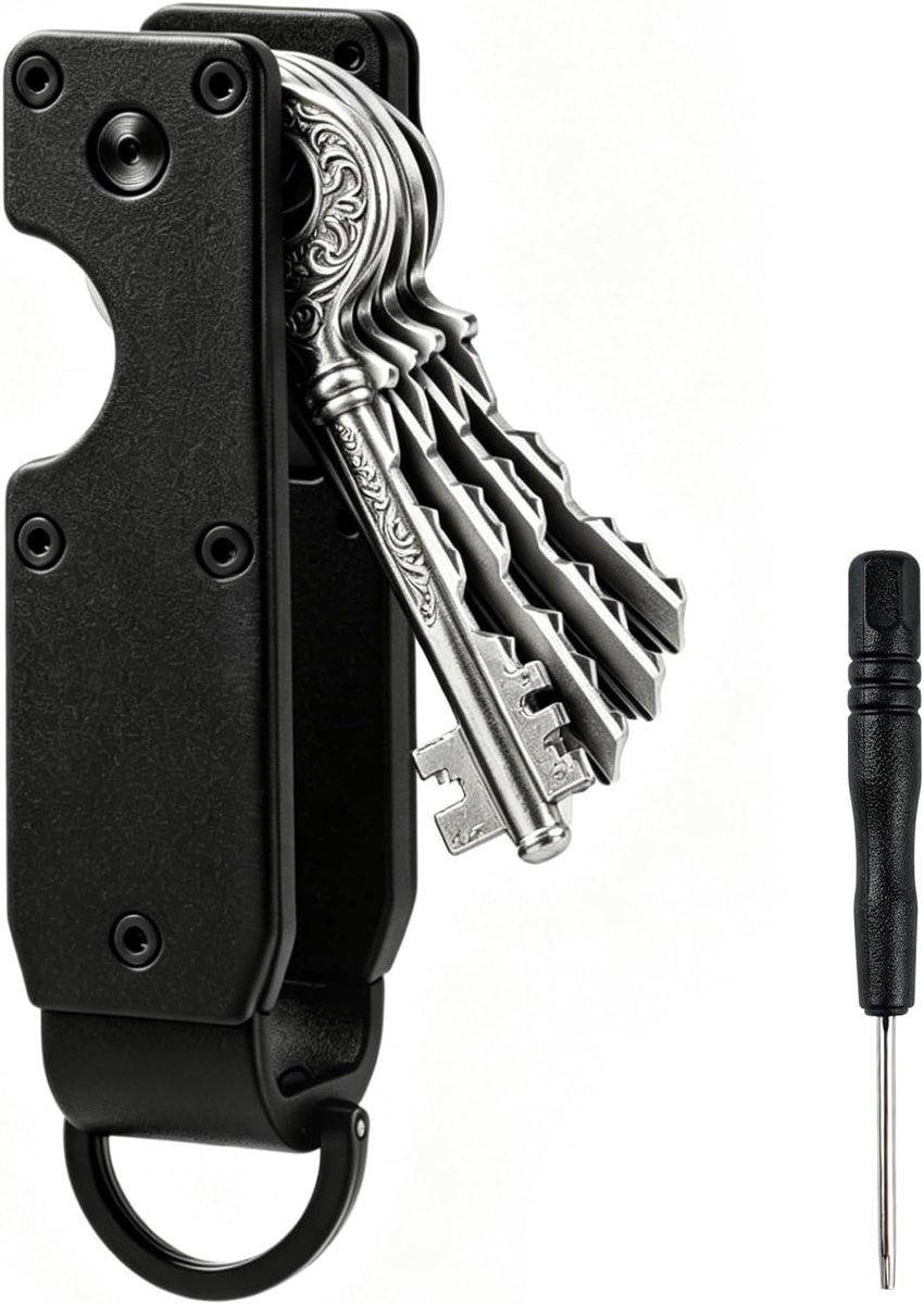 sleutelorganizer compact - aluminium - met sleutelhanger - houdt je sleutels geordend - ShopVlot