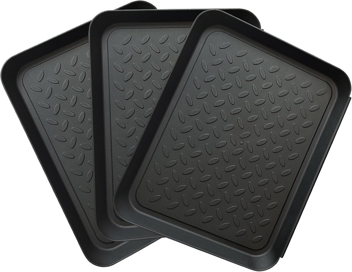 3 pieces 35 x 27 x 3 cm shoe dryer tray, plastic shoe dryer - for dirty and wet shoes, dog food mat, rubber boots, mud - ShopVlot