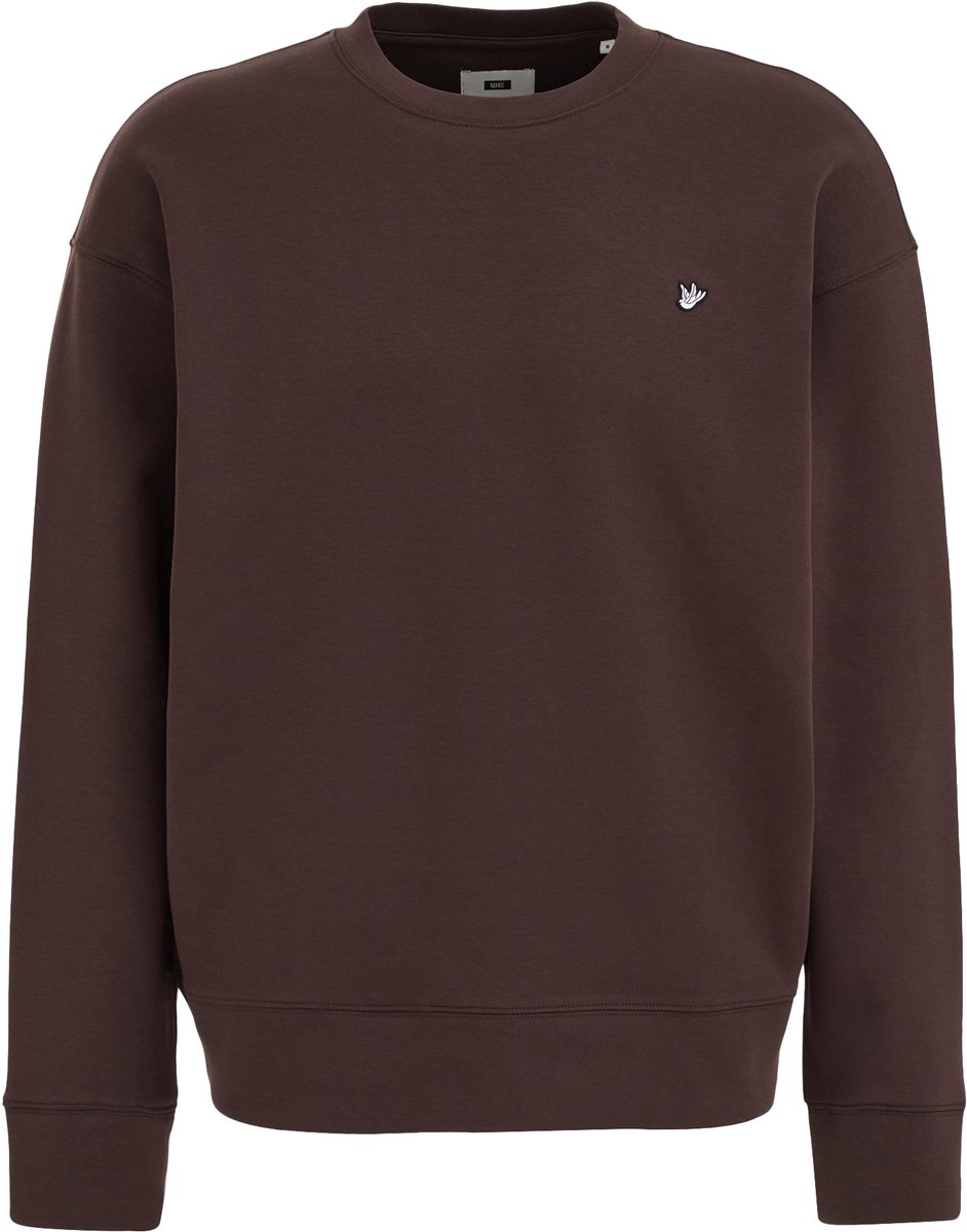 WE Fashion Heren relaxed fit sweater van interlock met embroidery