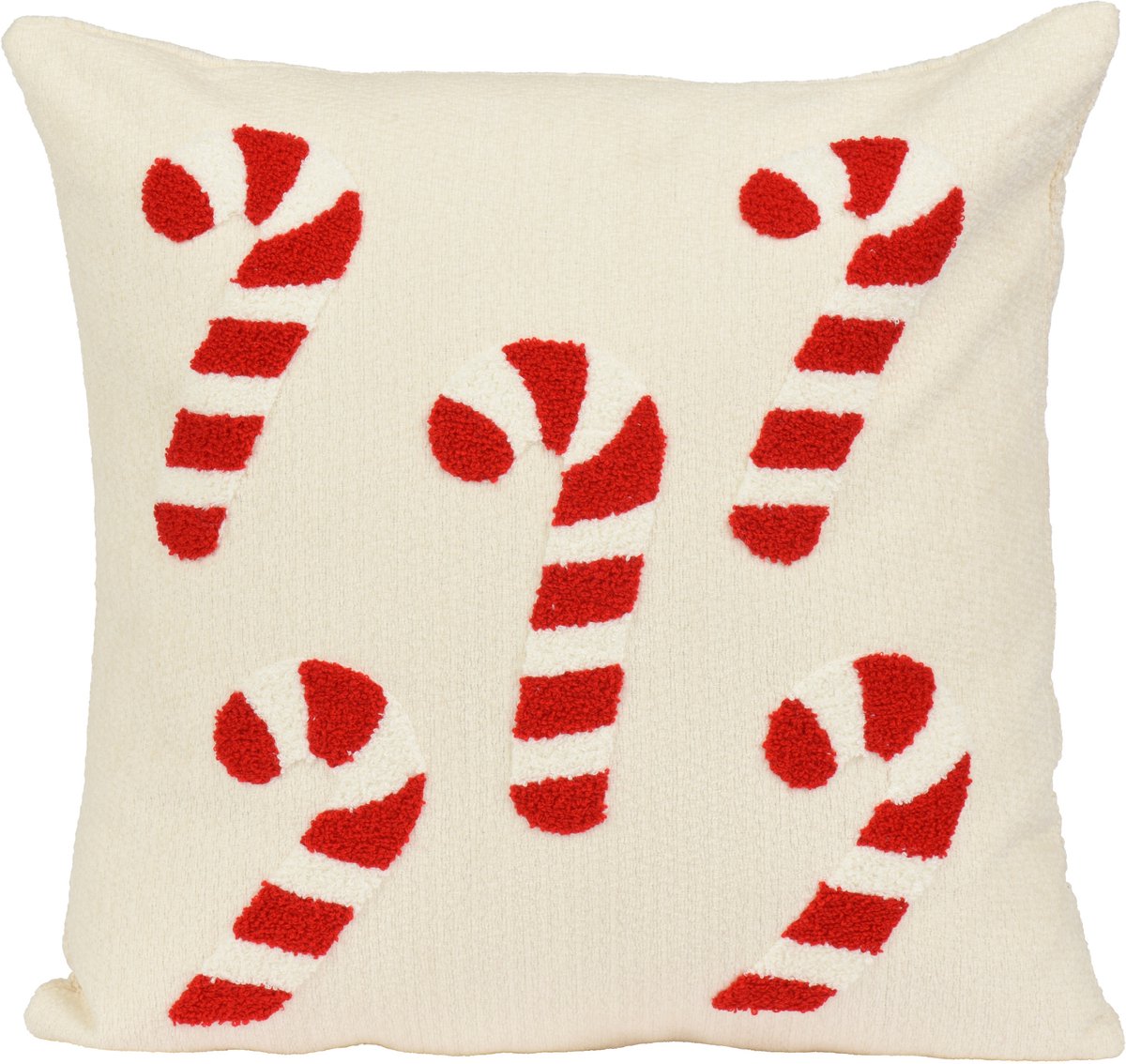 Decoris Kussen met candy cane motief - L50 x B30 x H8 cm Rood