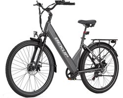 Bekup V28 Elektrische Fiets - 28" Banden - 36V 14.5Ah (522Wh) Accu - Actieradius Tot 75 Km - Shimano 7 Versnellingen - Mechanische Schijfremmen - Grijs