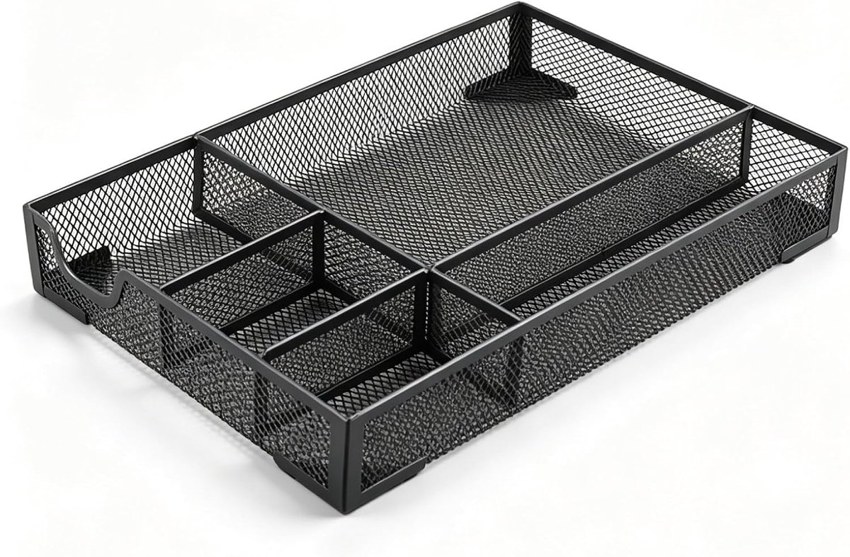 Zwart Metalen Lade-organizer Mesh Bureau-organizer Lade Mesh Lade Organizer Lade 5 Roosters Metalen Gaas Lade Voor Kantoor School Kantoor Thuis Lade Organizer