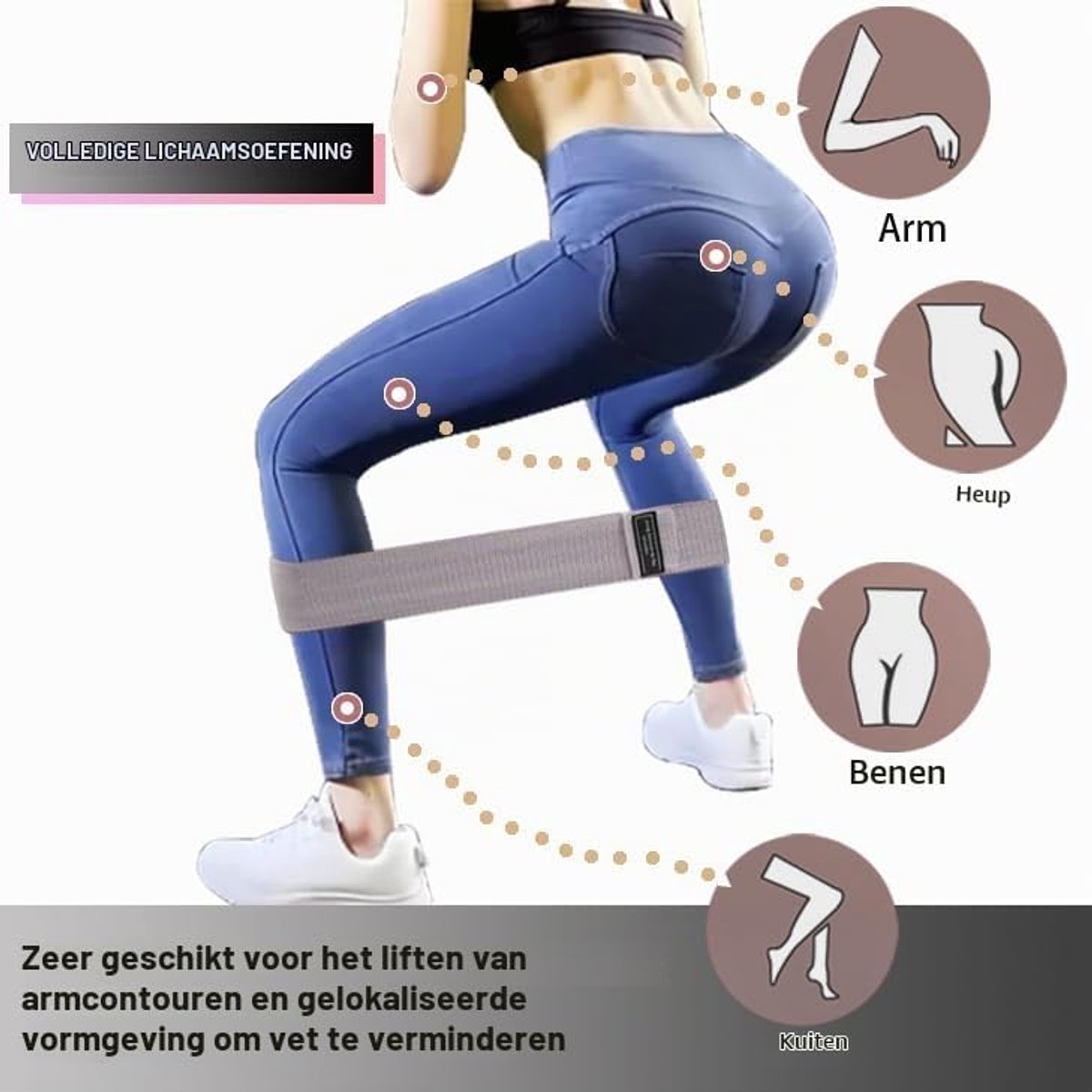 Loop Resistance weerstandsbanden fitnessband gebreide booty band set sport fitnessbanden van stof beentraining thuis oefenbanden voor mannen en vrouwen