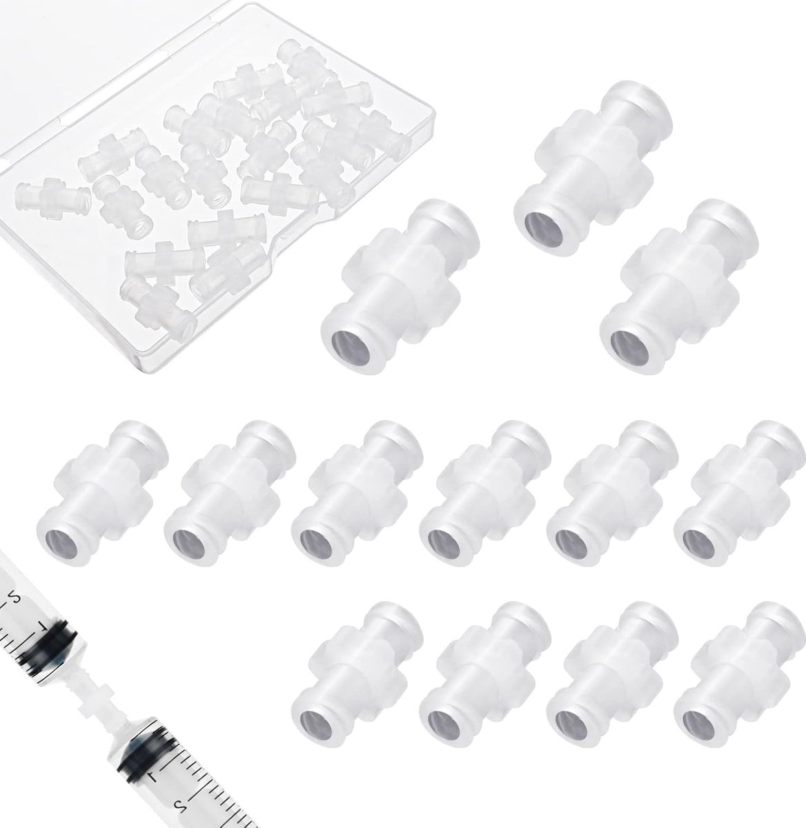 20 stuks spuitadapter, Luer Lock vrouwelijke Luer-spuit naar spuit Overdrachtverbinding Luer Lock-connector koppeladapter Luer-spuitadapter