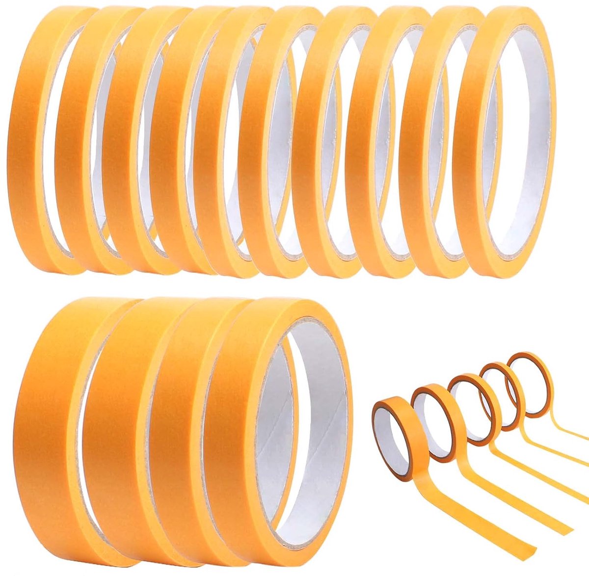 Maskeertape, 5 maten, plakband van papier, 20 meter lang, voor decoratie en handwerk