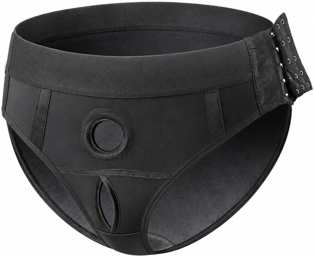 Strap-On Harness Boxer voor Dames en Heren – Draagloze Omsnoerbare Harness met Siliconen O-Ring – Comfortabele Pasvorm voor Diverse Lichaamstypes (zonder dildo)