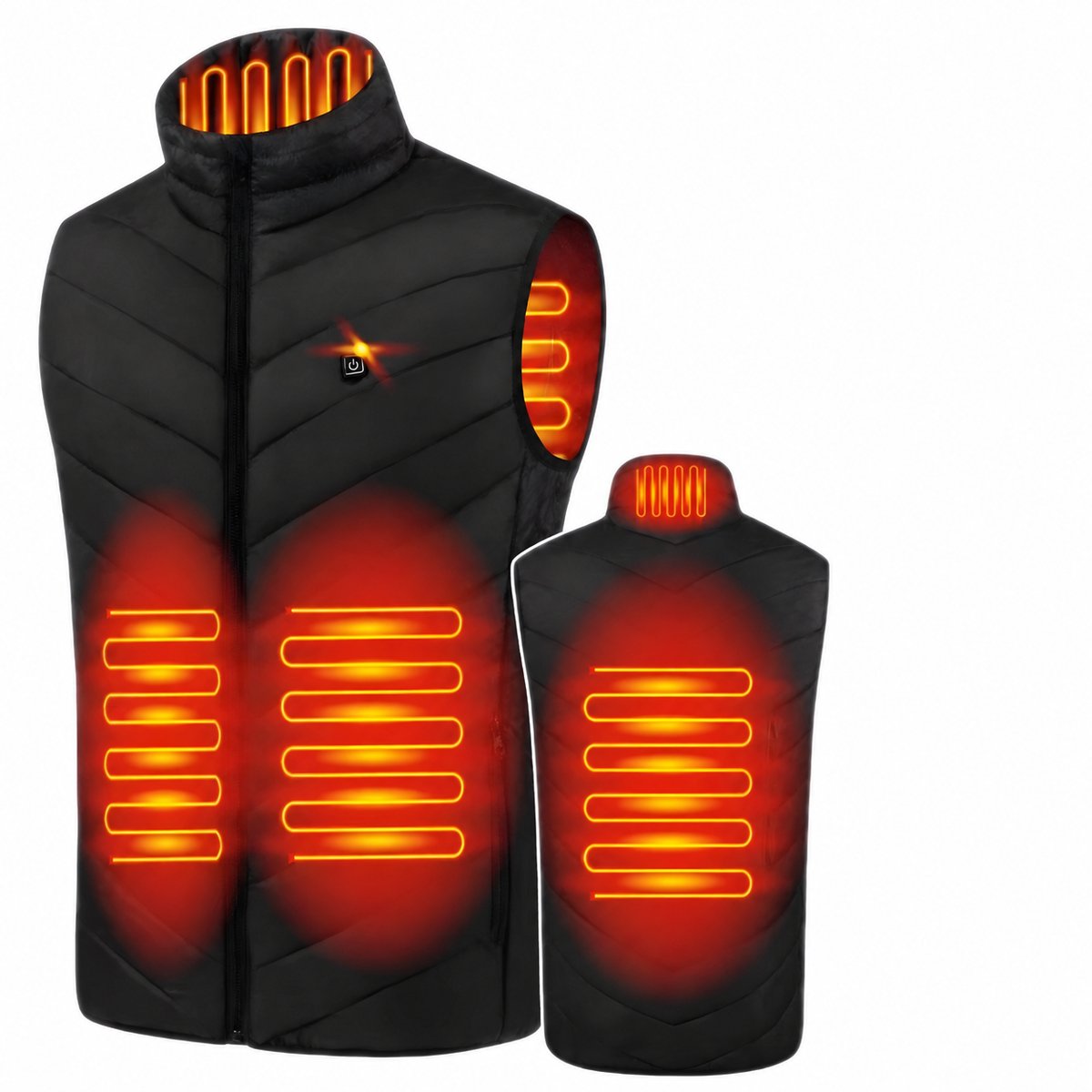 Innovastore Verwarmende bodywarmer USB-verwarmd vest Drie verwarmingsniveaus Unisex ontwerp Winterkleding Zwart
