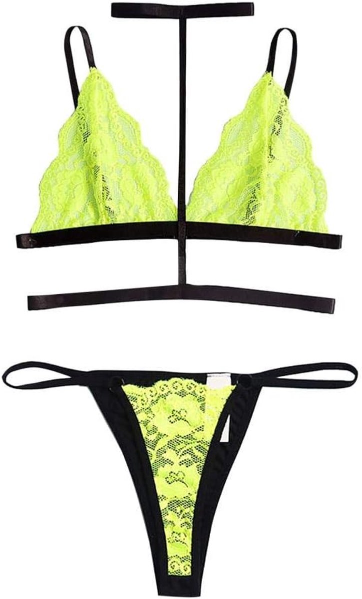 Vrouwen V-hals Beha G-String Lingerie Thong M-3XL Kostuums Kleding Ondergoed