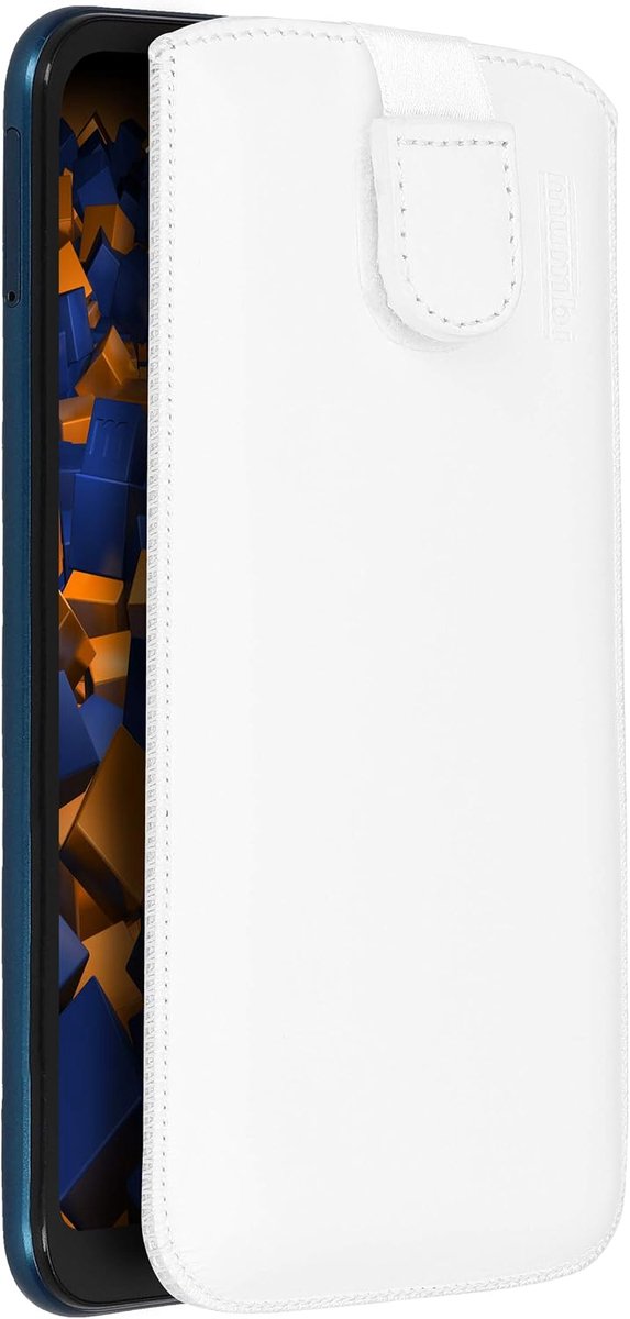 Mumbi Echt leren hoesje compatibel met Honor 8S / Huawei Y5 2019 hoes leren tas case wallet, wit