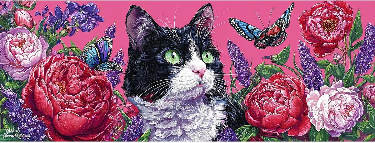 Doe-het-zelf Diamond Painting-set, groot formaat, kat, 5D-boor, complete XXL dierentekening, strassteentjes, borduurwerk, kruissteek, handwerk, kunst, wanddecoratie, 30 x 80 cm
