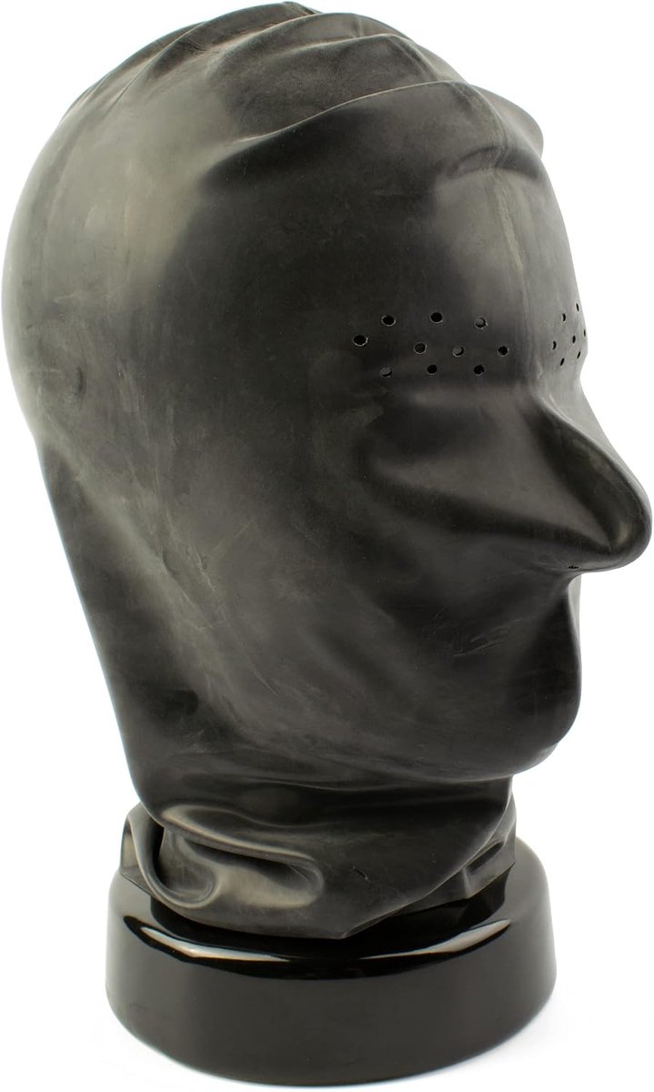 Latexmasker voor heren - Latexmaskerhoed met perforatie voor ogen en neusopening voor mannen