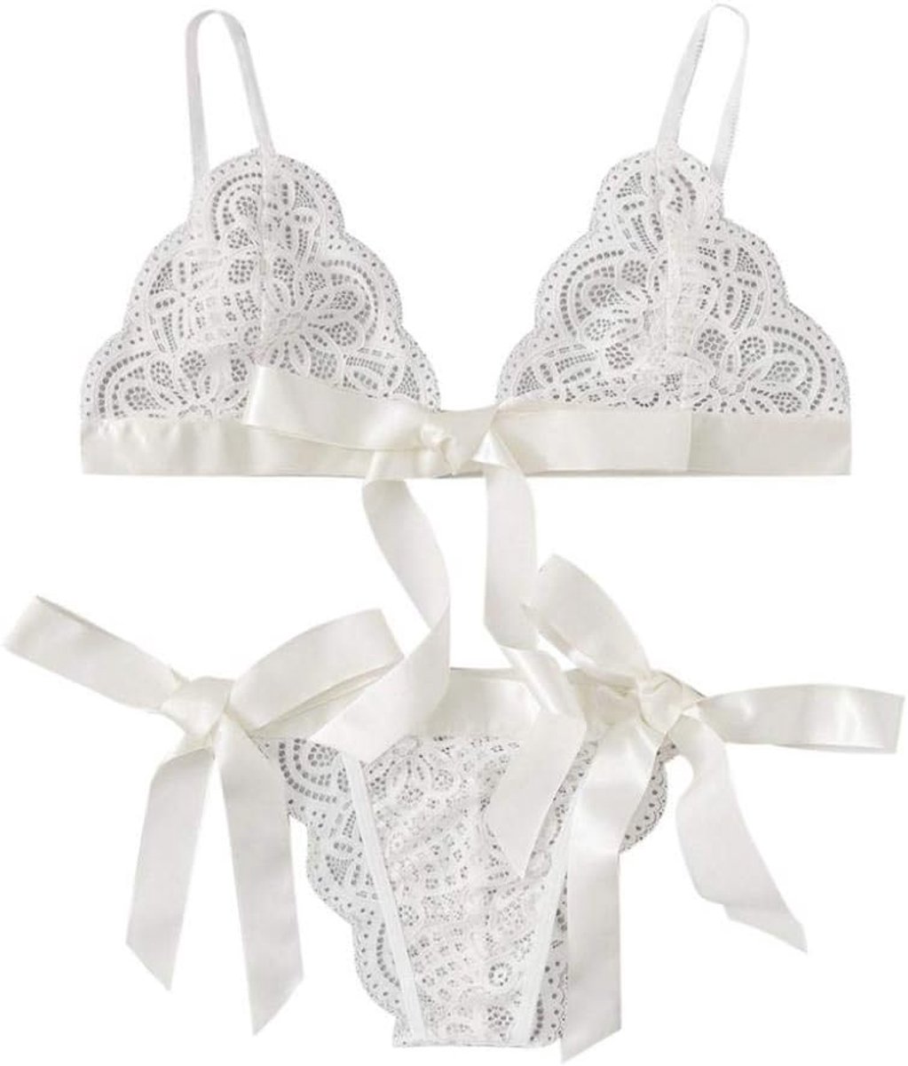 Sexy dames erotische lingerie Dames Lingerie Beha String Lingerie Sexy Kostuum Transparant Kant Bandage Kleding