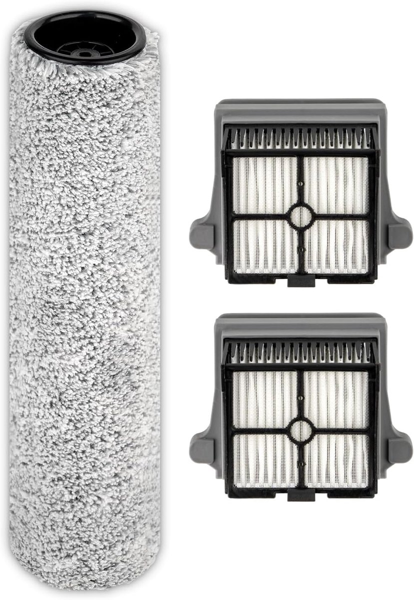 【Versie 2, afneembaar】(3 stuks) S7 Pro Borstelrollen en HEPA-filters compatibel met de Tineco Floor One S7 Pro, Floor One S6 en Stretch S6 nat-droogzuigers (exclusief handgreep)