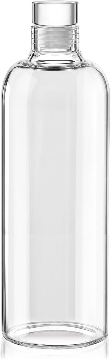 Waterfles 1000 ml / 750/500 ml, lekkertaste fles met tijdmarkeringsglas, herbruikbaar met schroefsluiting, voor wijn, dranken, vloeistoffen - kantoor waterfles glas