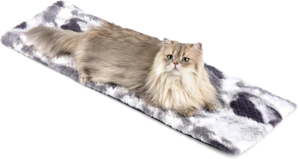 Vensterstoel voor katten, zelfverwarmend kattenbed, vensterbank, antislip, zelfverwarmende kattendeken voor ramen, 90 x 28 cm, zachte en wasbare hoes, grijs