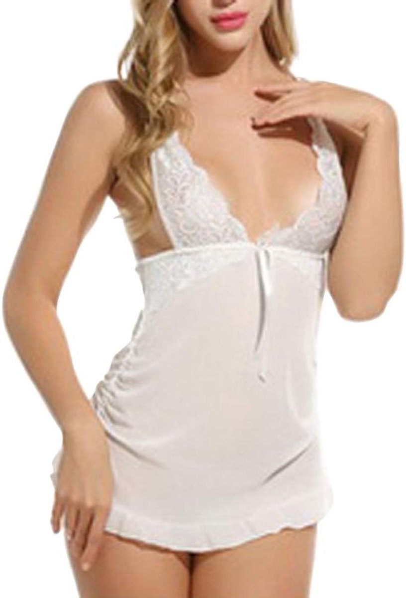Babydolls, nachtjaponnen & negligés dames Vrouwen Transparant Kanten Pyjama Sexy Lingerie Erotische Porno Nachthemd Hemdje Rok & Panty Kant Sexy Nachtkleding