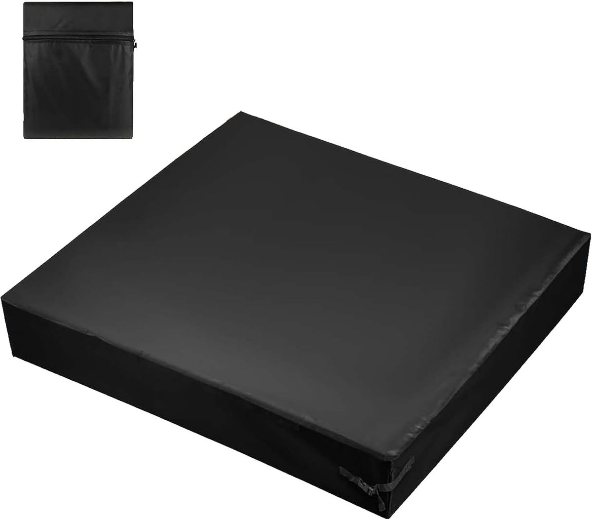Zandbakafdekking voor zandbak 120x120 cm – Vierkant, zwart, met trekkoord, bescherming tegen regen, stof en dieren