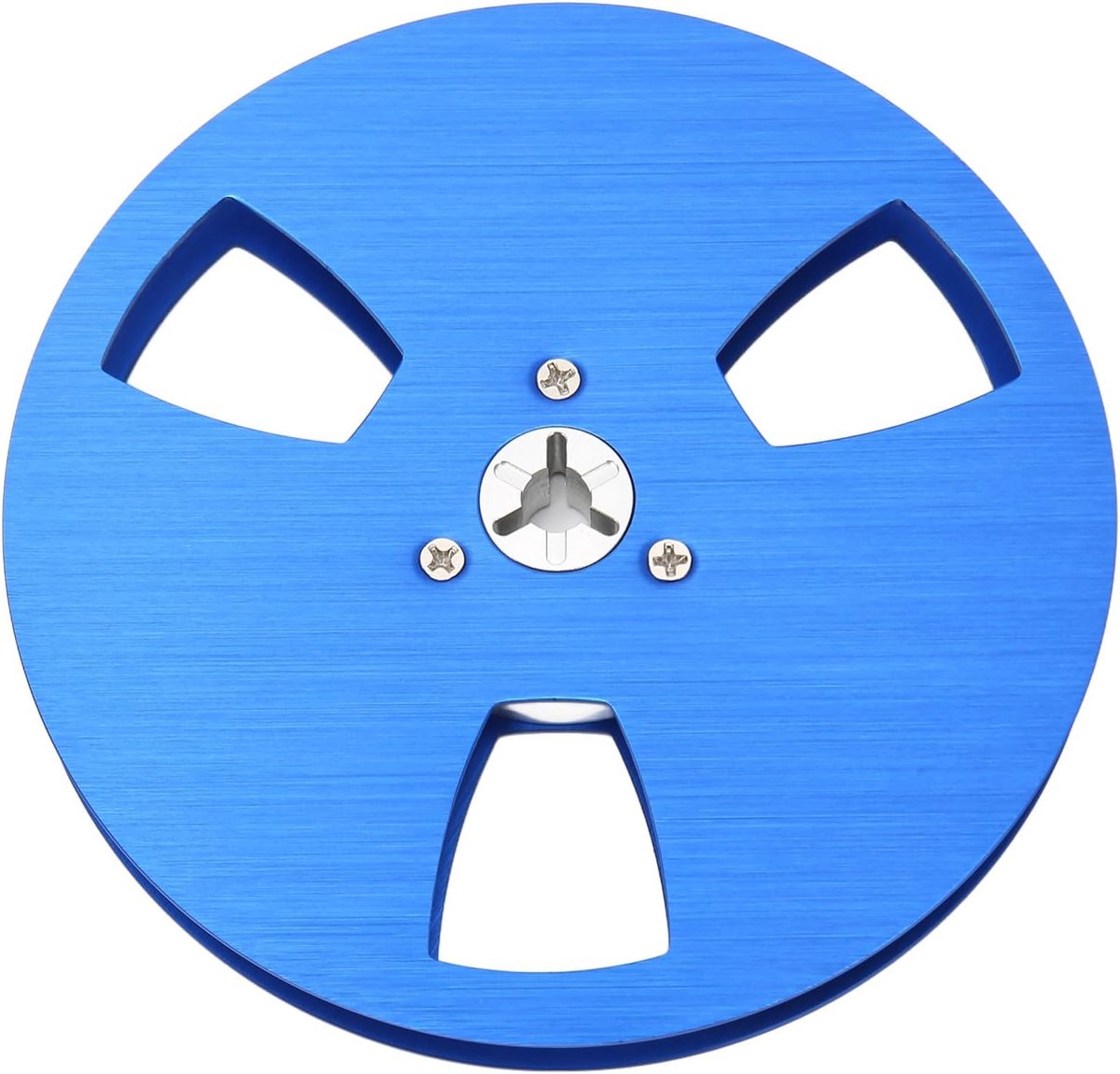 5 Inch Opnamespoel, Open Spoel Aluminiumlegering Geluidsopnamespoel, 3 Windweerstandsgaten, Bestand Tegen Buigende Nabflens, 1/4 Lege Tapespoel Geschikt voor Opname (BLUE)