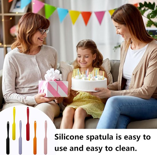Spatels, siliconen spatel, deegschraper, smal, kleine siliconen spatel, deegspatel, pannenspatel, smalle rand, hittebestendig, voor anti-aanbakpannen, bakken, roeren, koken — afbeelding 5