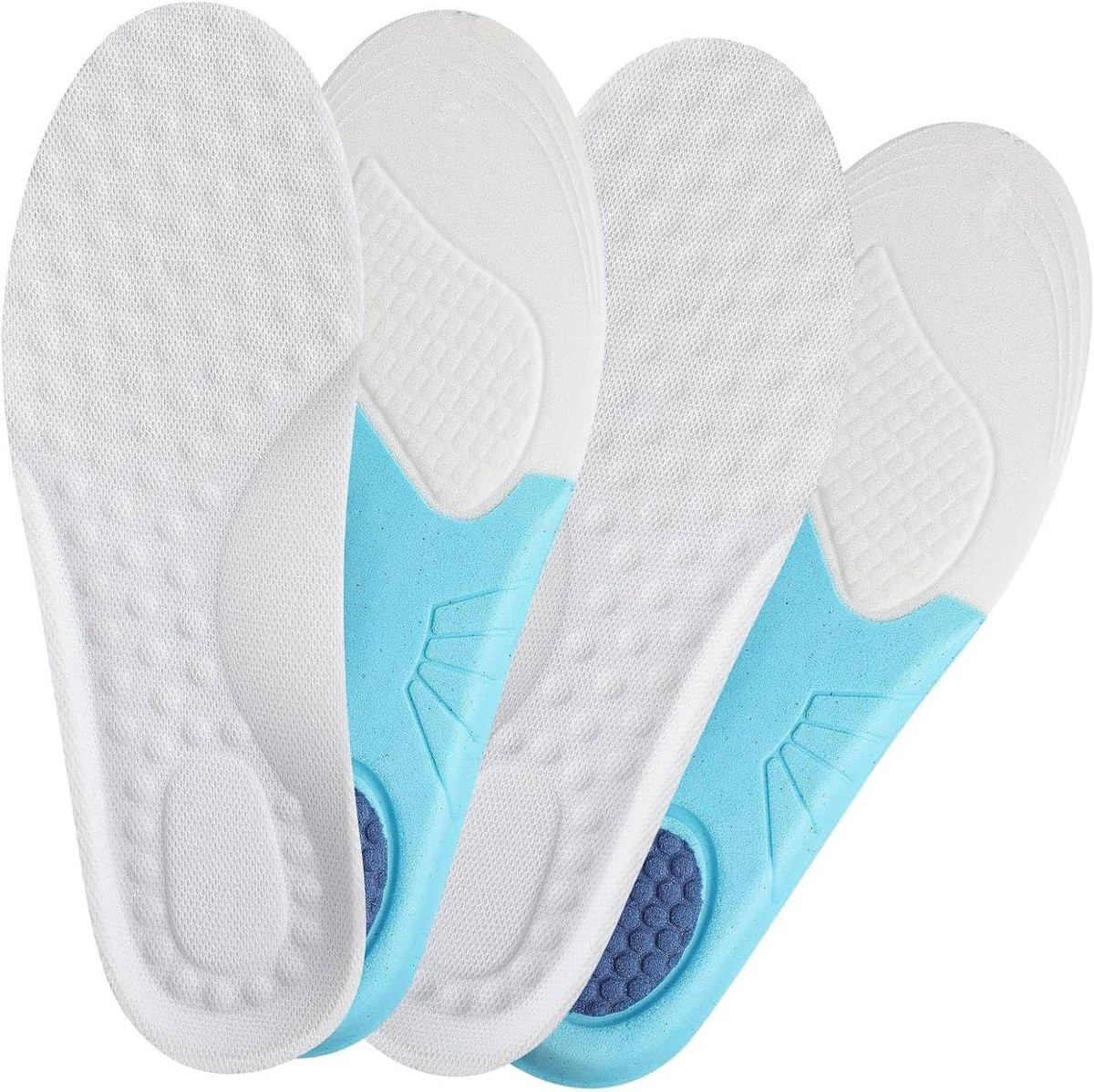 Inlegzolen voor kinderen (2 paar), inlegzolen van memory foam voor kinderen, inlegzolen van ademend latex voor ondersteuning en schokabsorptie (34-37)