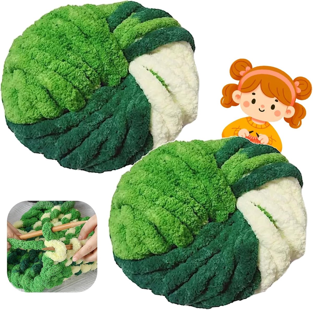 Wolgaren, 500 g (250 g x 2) ca. 54 m,XXL grof gebreid, zacht wolgaren voor breien, wol voor haken en breien, sjaalmuts (A37 Forest )