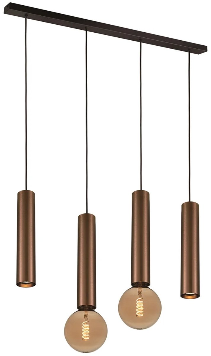 Taboo hanglamp 4L GU10/E27 dimbaar zwart geborsteld brons
