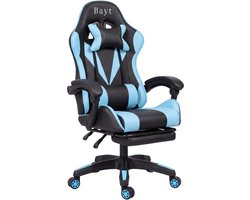 Bayt Gamestoel - Gaming chair - Gamingstoel - Comfort gamer stoel - Zwart en Lichtblauw