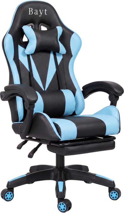 Bayt Gamingstoel Ergonomisch Zwart en Lichtblauw - Bayt - €69,95