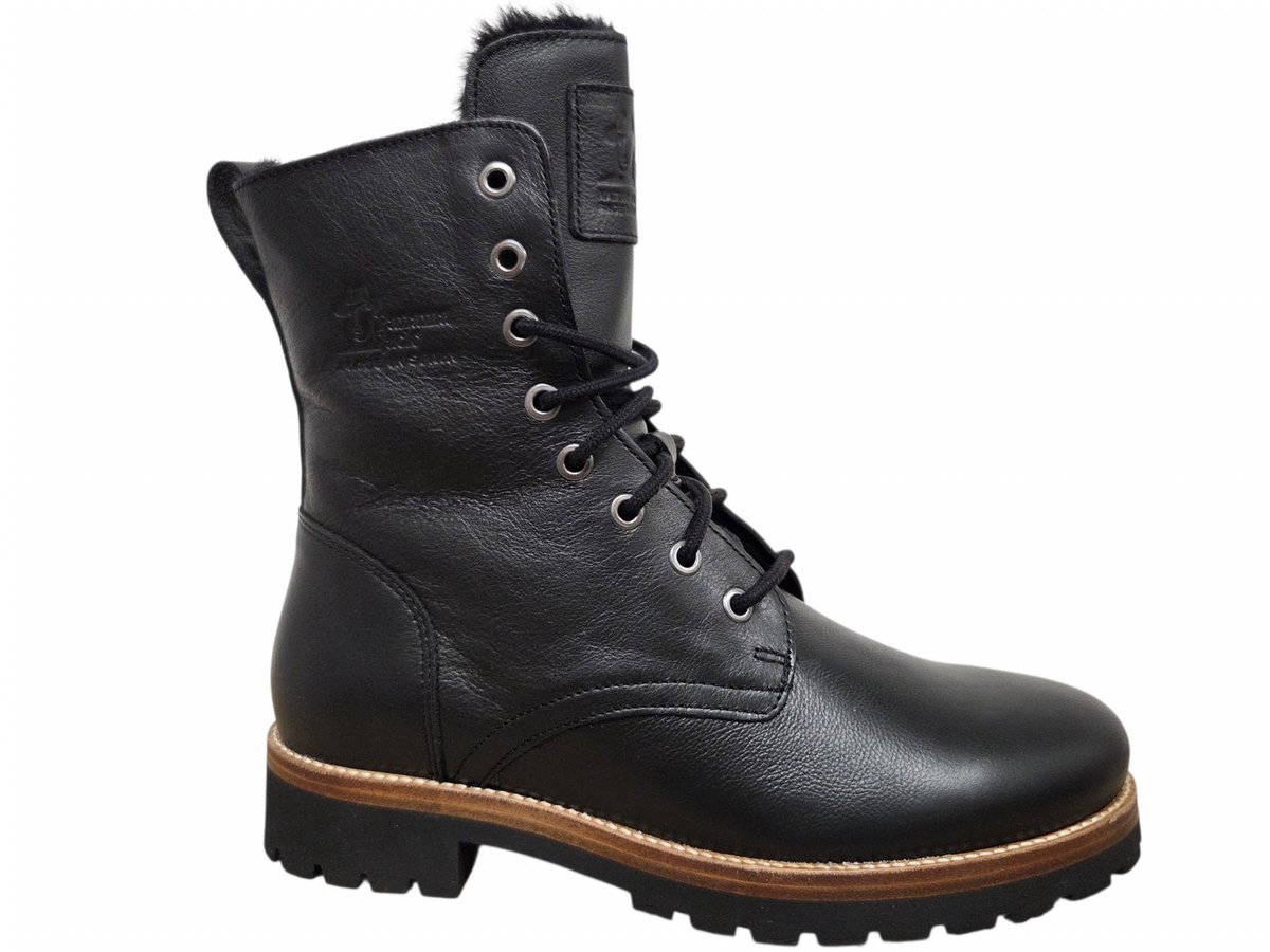 Panama Jack Frisia B11 Veterboots Zwart Leer Dames - Zwart - 37