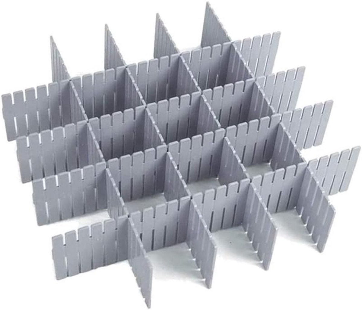 8 stuks DIY plastic vakken organizer verstelbare vakken voor huis tidy closet, sokken, ondergoed, kantoorschoolbenodigdheden, keukengereedschap (grijs)