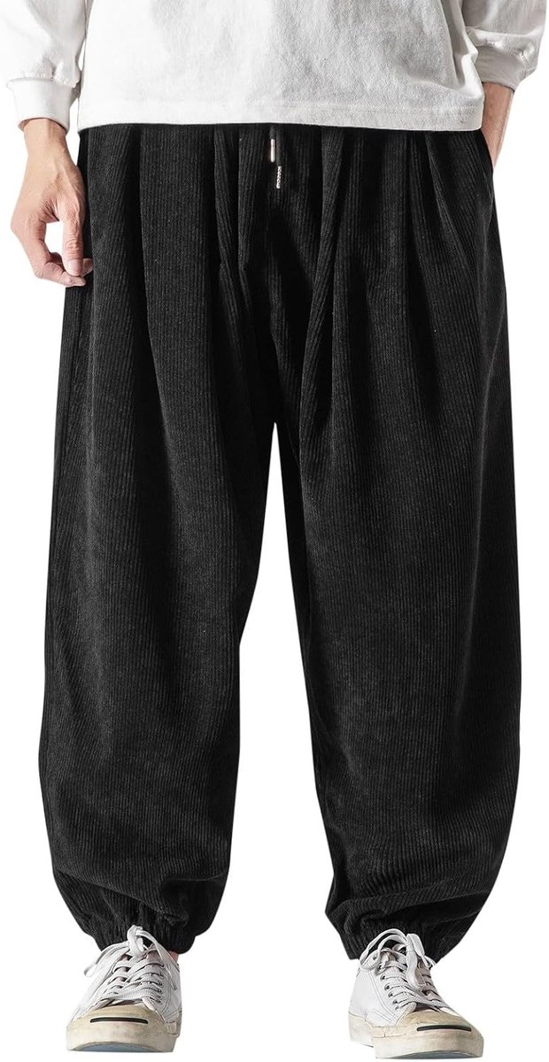 Retro corduroy haren broek voor heren, herfst en winter, los, casual, clusters van broeken, nieuwe kwarts, modieus, grote maat