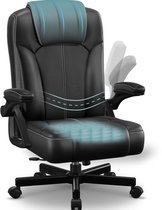 Hiazurm Bureaustoel - Ergonomische Bureaustoel - Comfortabele Kantoorstoel met S-vormige Rugleuning - 90° Opklapbare Armleuningen - Memory Foam Zitkussen - Verstelbare Rugleuning 90°-120° - 150 kg - Zwart