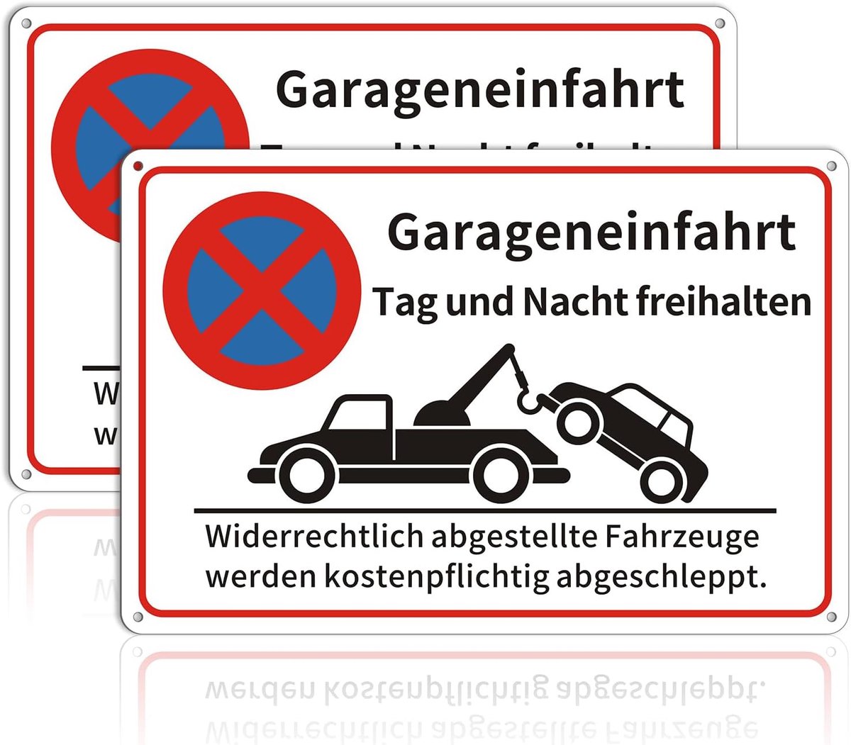 Bord voor garageoprit, 30 x 20 cm, aluminium, reflecterend waarschuwingsbord, ongeoorloofd geslepen, weerbestendig en - ShopVlot