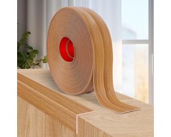 Zelfklevende plint - flexibele plint - 4 cm × 3 m - decoratieve PVC-hoeklijst - afwerkstrip - muurhoekbeschermer - voor plafond, keuken, werkblad, randen - gele houtnerf